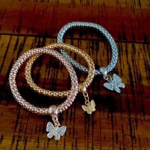 3 gold plated 3 colors bracelets